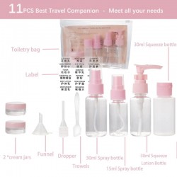 10-osalised reisipudelid kosmeetika ja hügieeni jaoks - komplekt