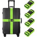 Komplektis 4 pagasi turvarihma kohvri jaoks - roheline - kohvri rihmad on kinnitatud