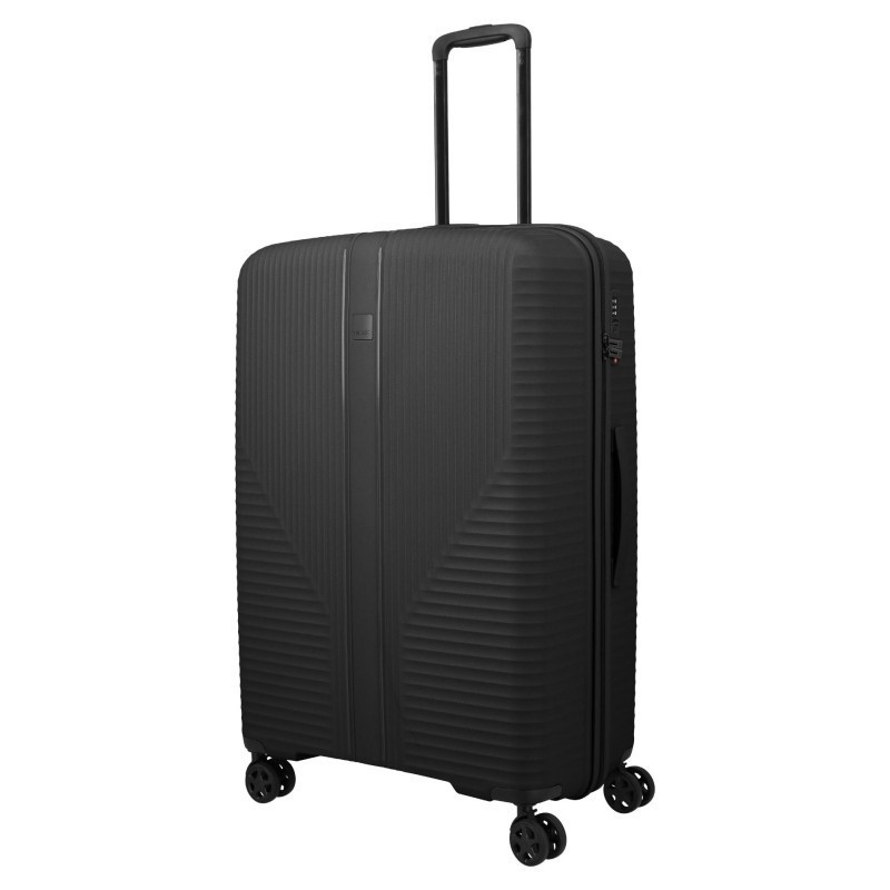 Suur plastkohver Travelite Air triibuline Black