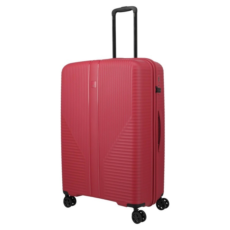 Suur plastkohver Travelite Air triibuline red