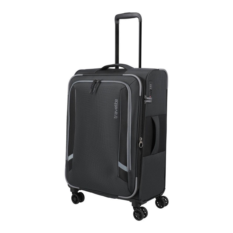 Vidutinis medžiaginis lagaminas Travelite Corsiica V Juodas